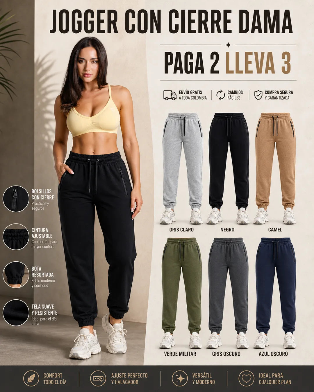 JOGGER CON CIERRE DAMA
