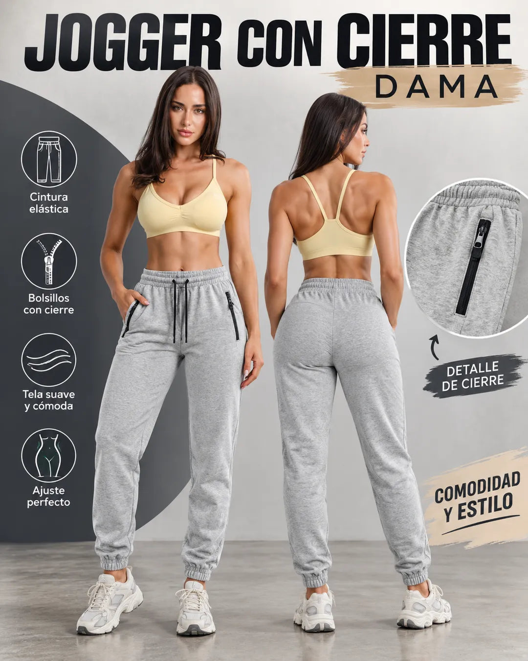 JOGGER CON CIERRE DAMA