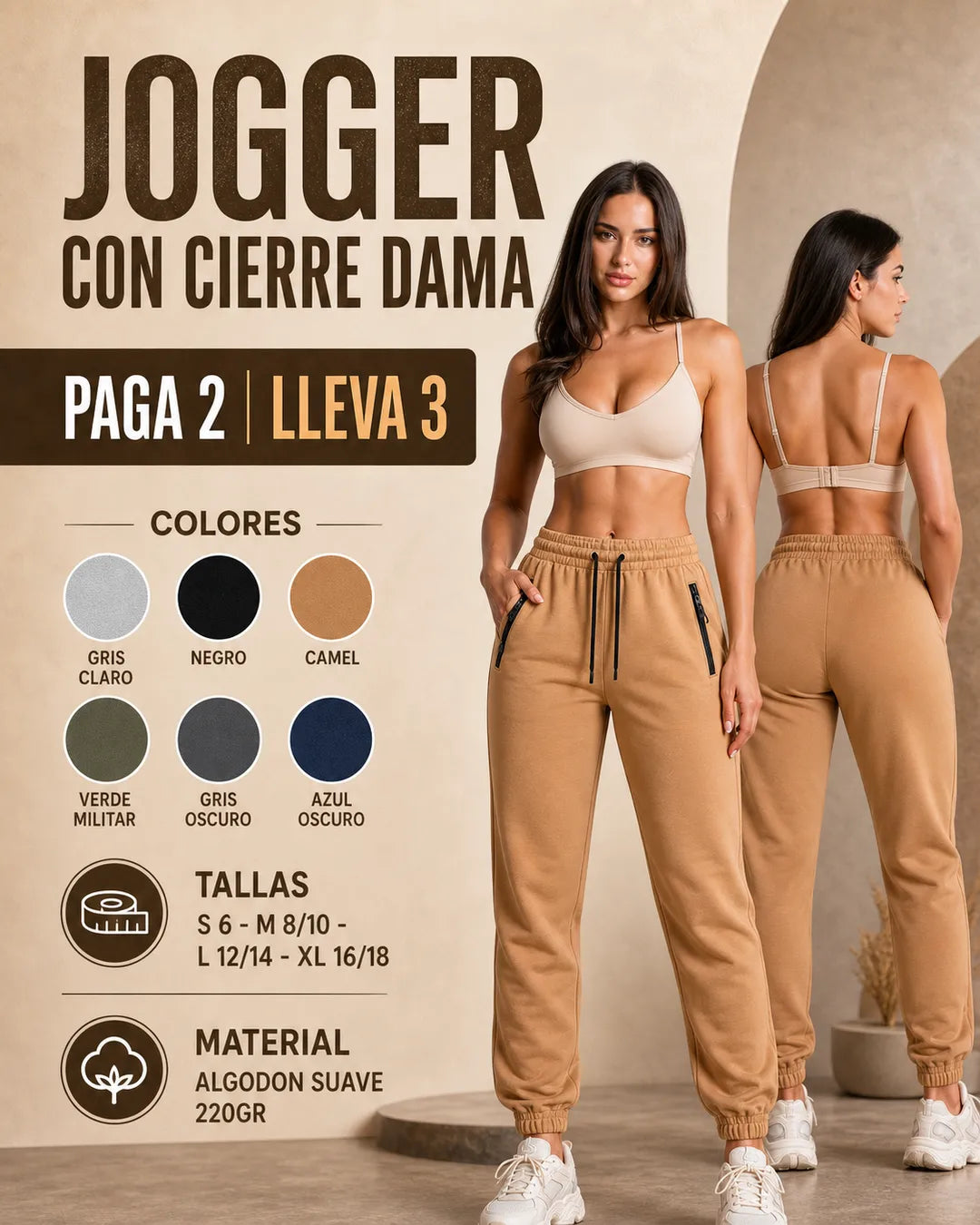 JOGGER CON CIERRE DAMA