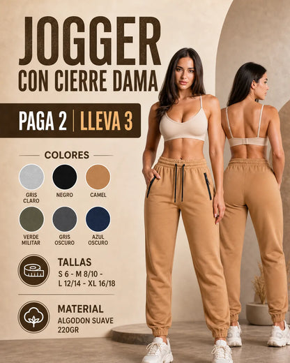 JOGGER CON CIERRE DAMA