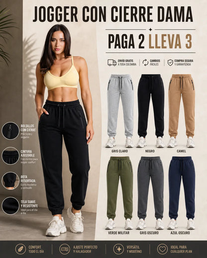 JOGGER CON CIERRE DAMA